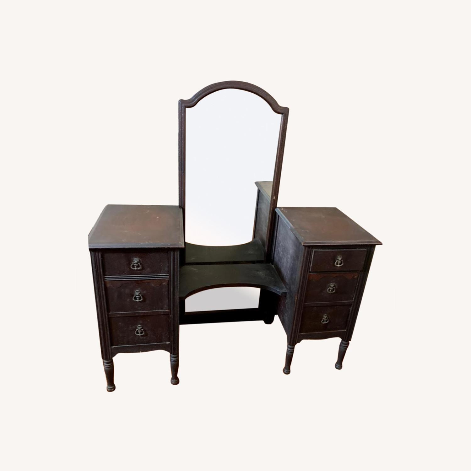 Antique 1930s Vanity with Mirror - image-0