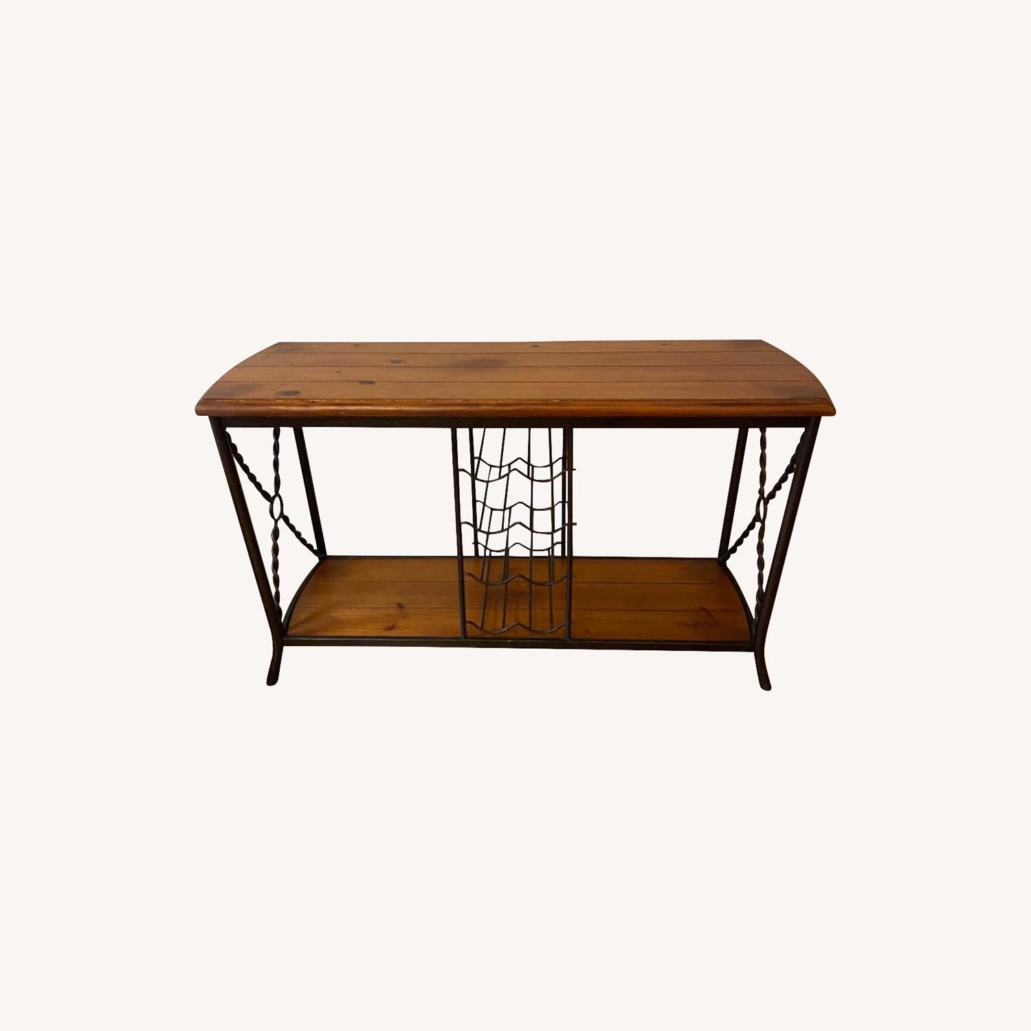 52 Solid Wood TV Stand + Wine Rack AptDeco