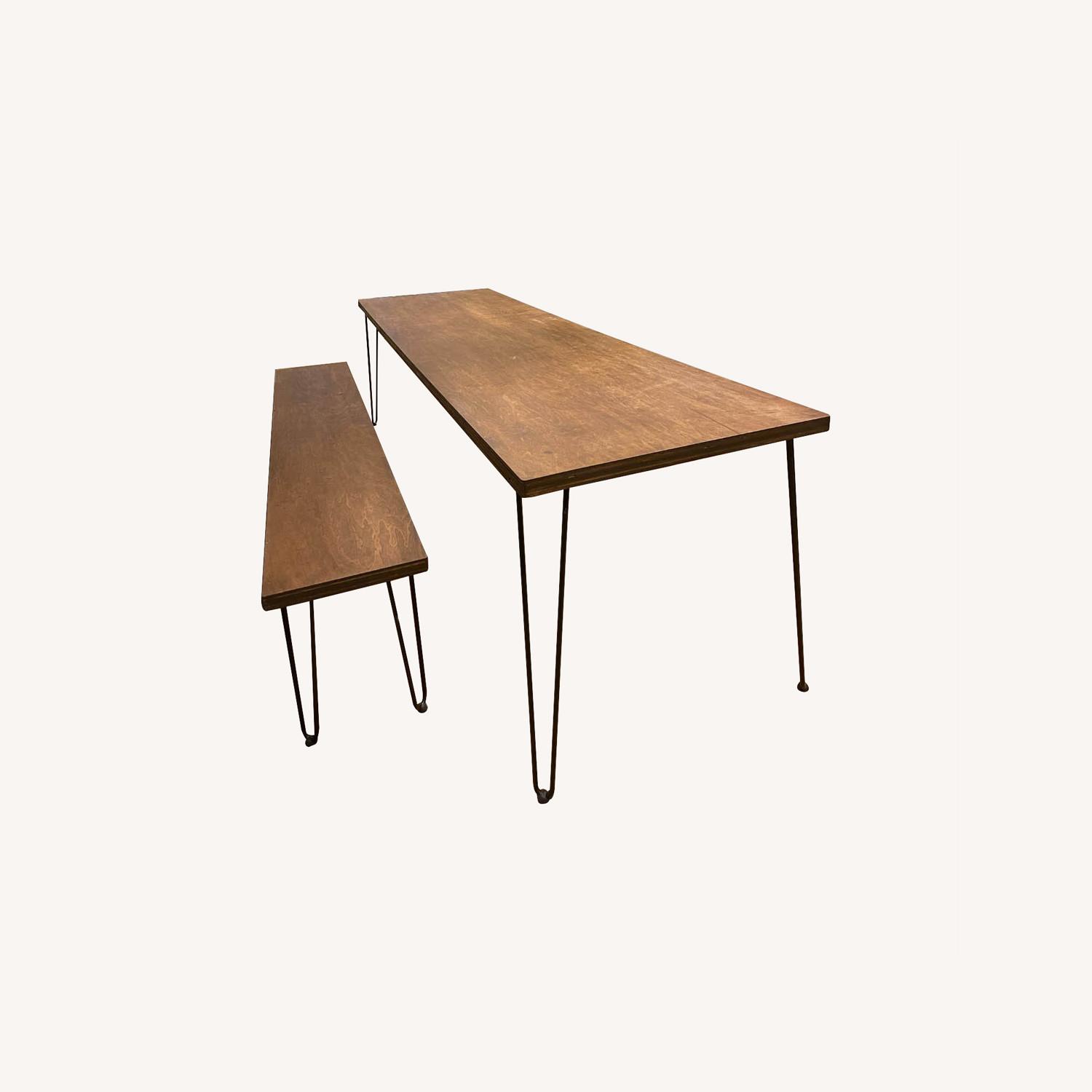 10-seat Custom Built Maple Dining Table and Bench - image-0