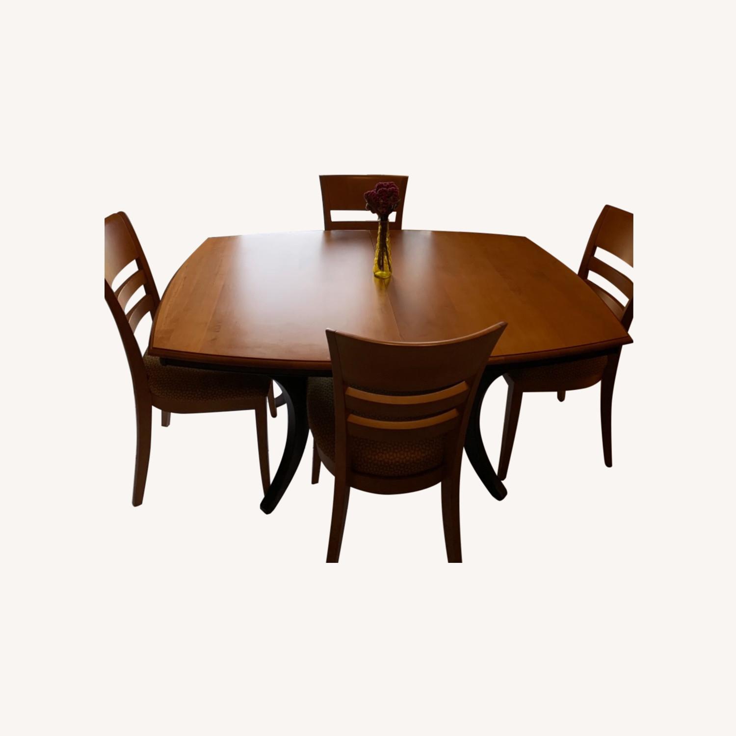 Natural Wood Dining Table with 4 chairs - AptDeco