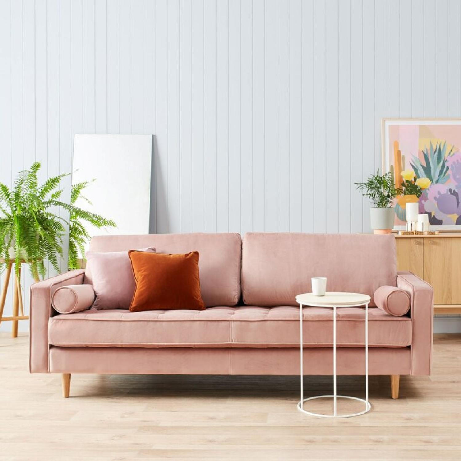 Wayfair Pink Velvet AllModern Couch - image-4