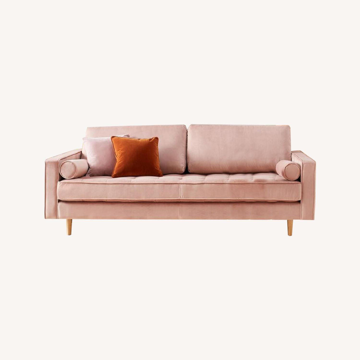 Wayfair Pink Velvet AllModern Couch - image-0