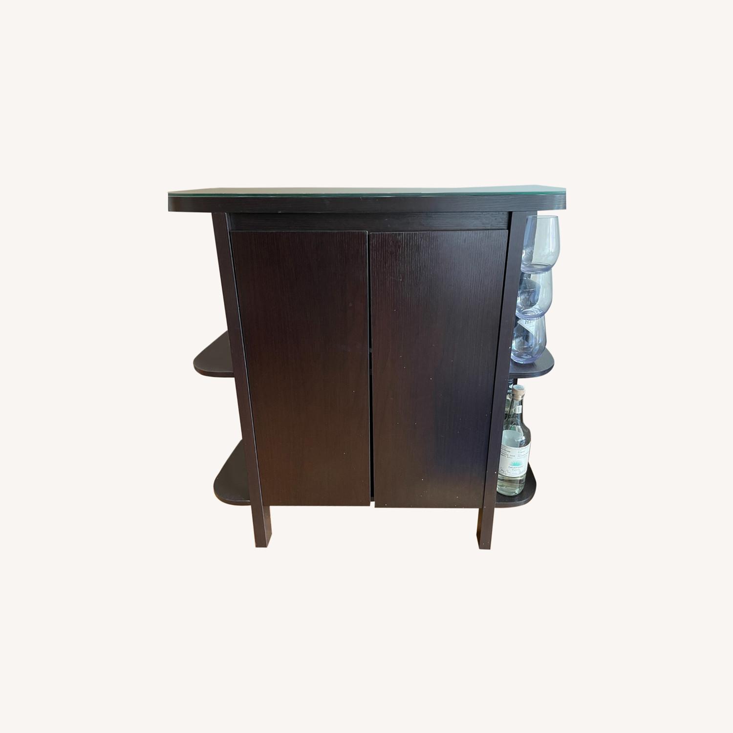 Wayfair Bar Storage w/Custom Glass Top AptDeco