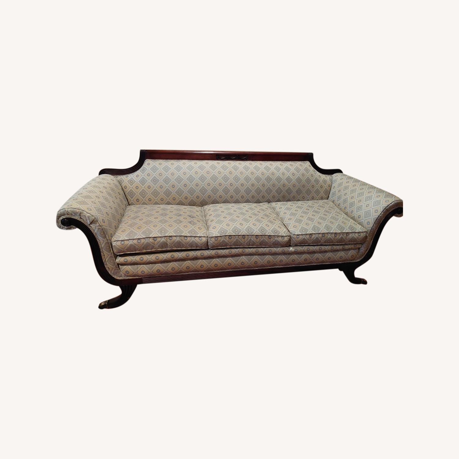 Traditional Fabric/Wood Sofa - image-0