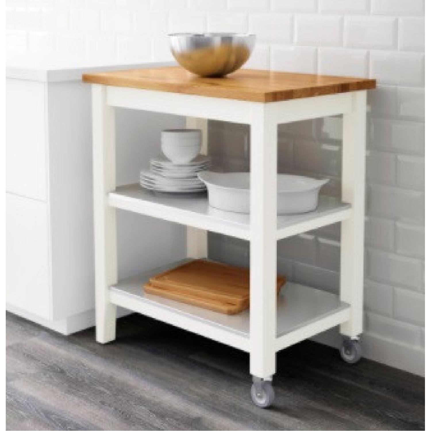 IKEA Stenstorp Kitchen Trolley (White/Oak) AptDeco