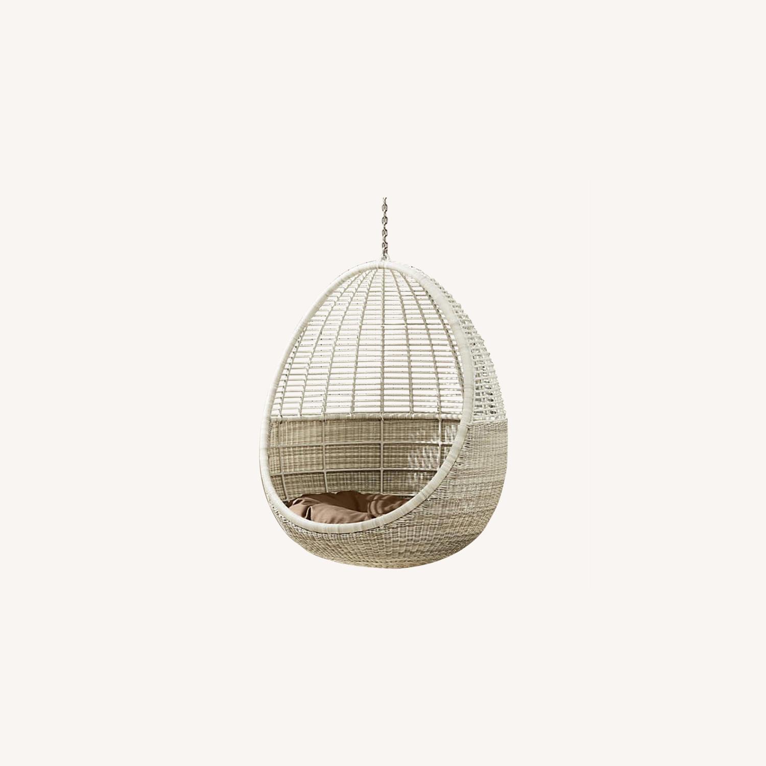 CB2 Pod Hanging Chair with Cushion AptDeco