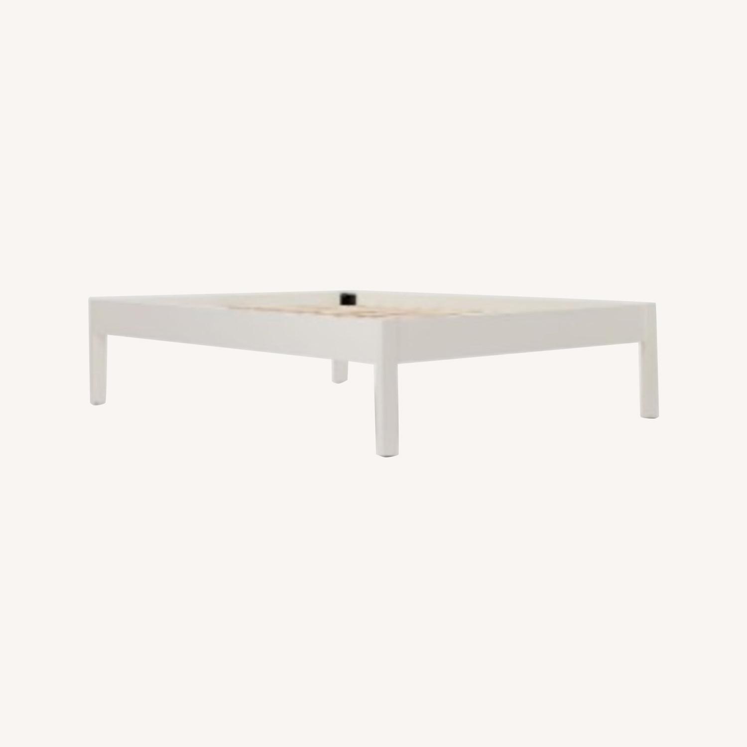 West Elm Queen Simple Bed Frame - Tall (White) - image-0