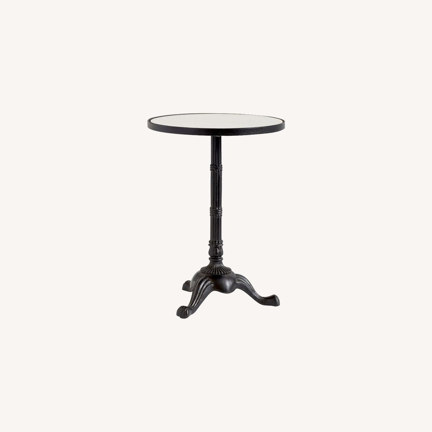 Pottery Barn Rae Round Marble End Table, Bronze - image-0