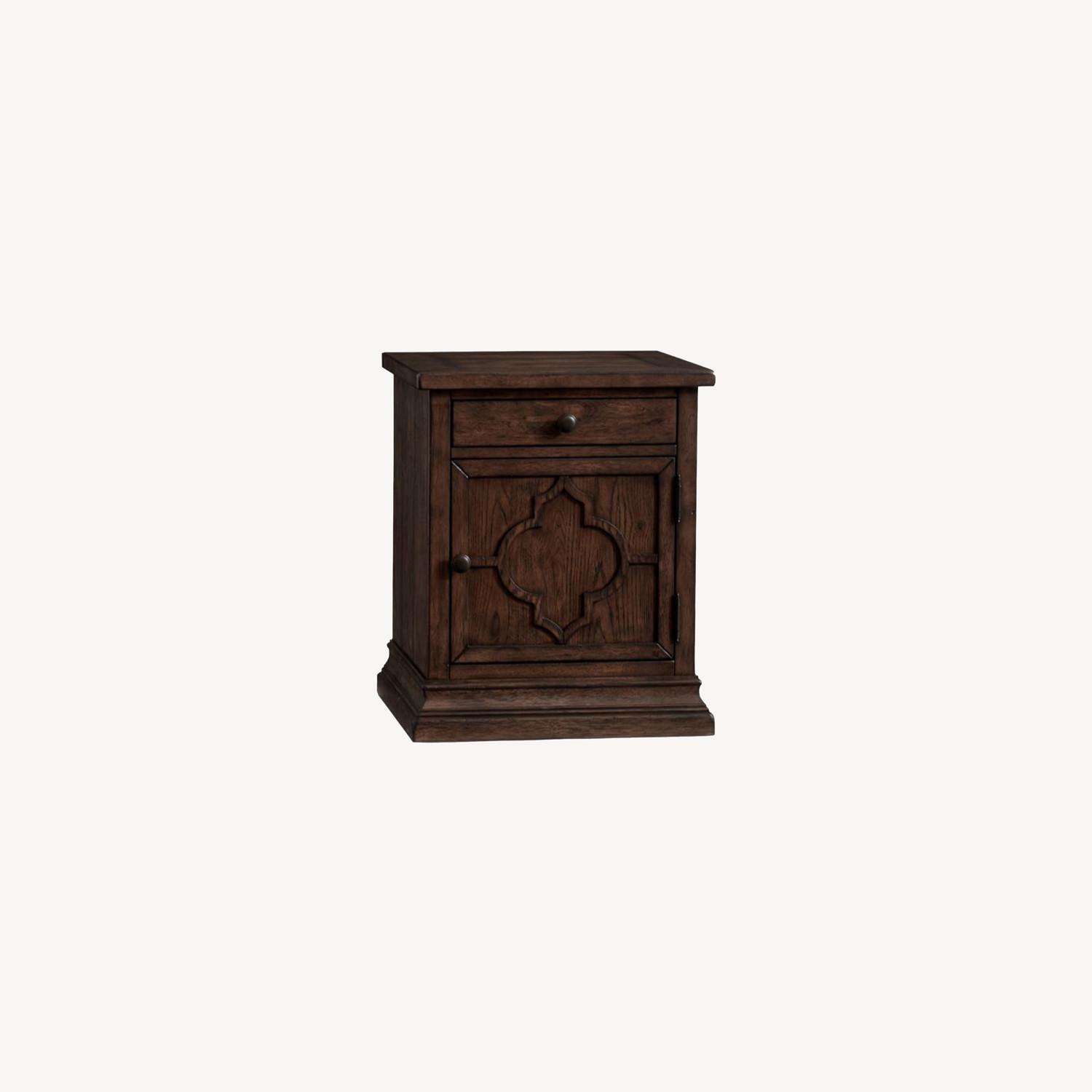 Pottery Barn Lorraine End Table, Rustic Brown AptDeco
