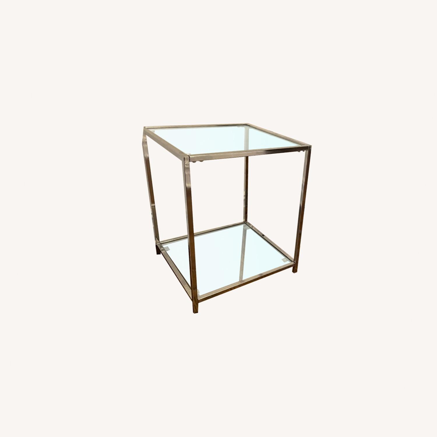Pair of Modern Glass End Tables AptDeco
