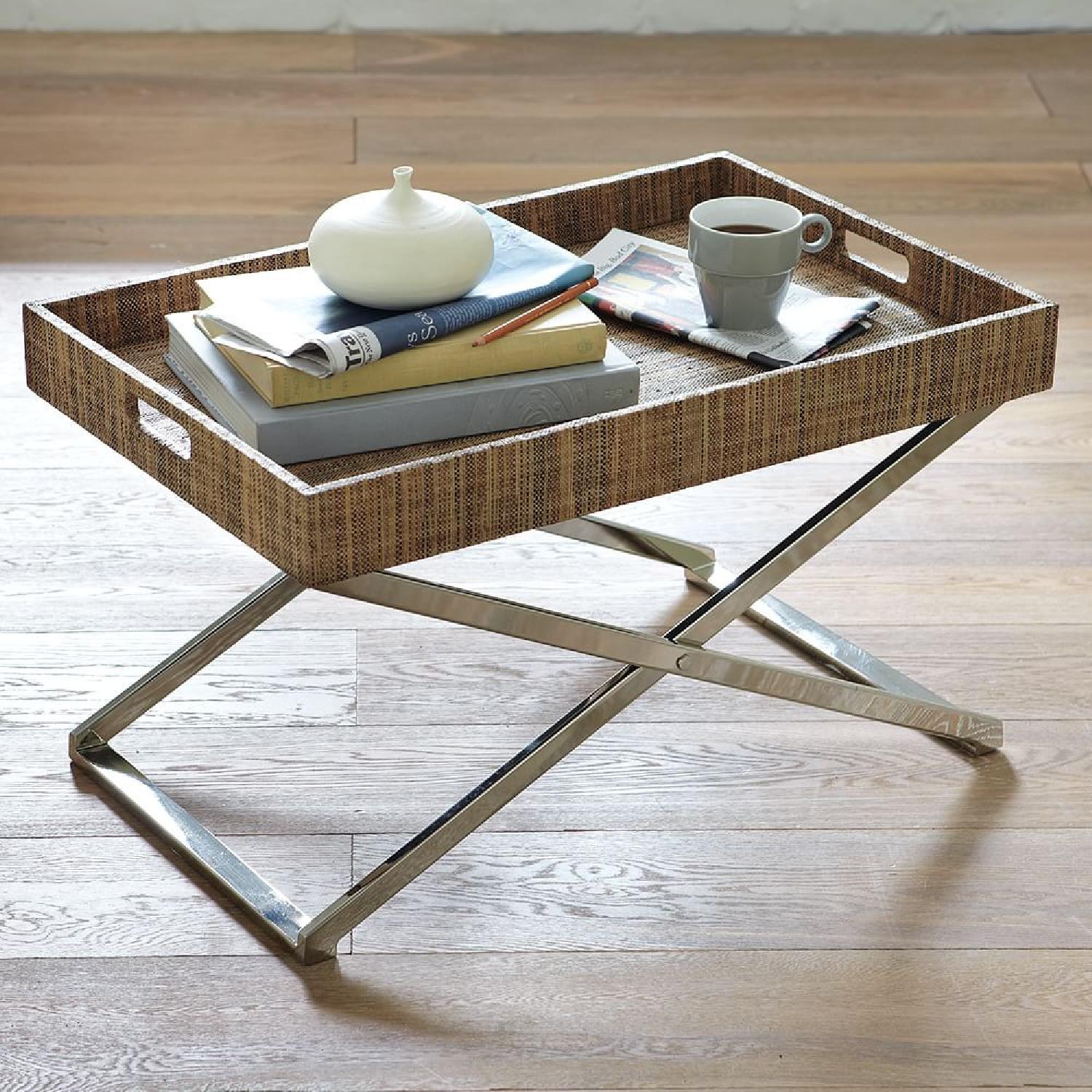West Elm Bamboo Tray with Low Butler Tray Stand - image-4