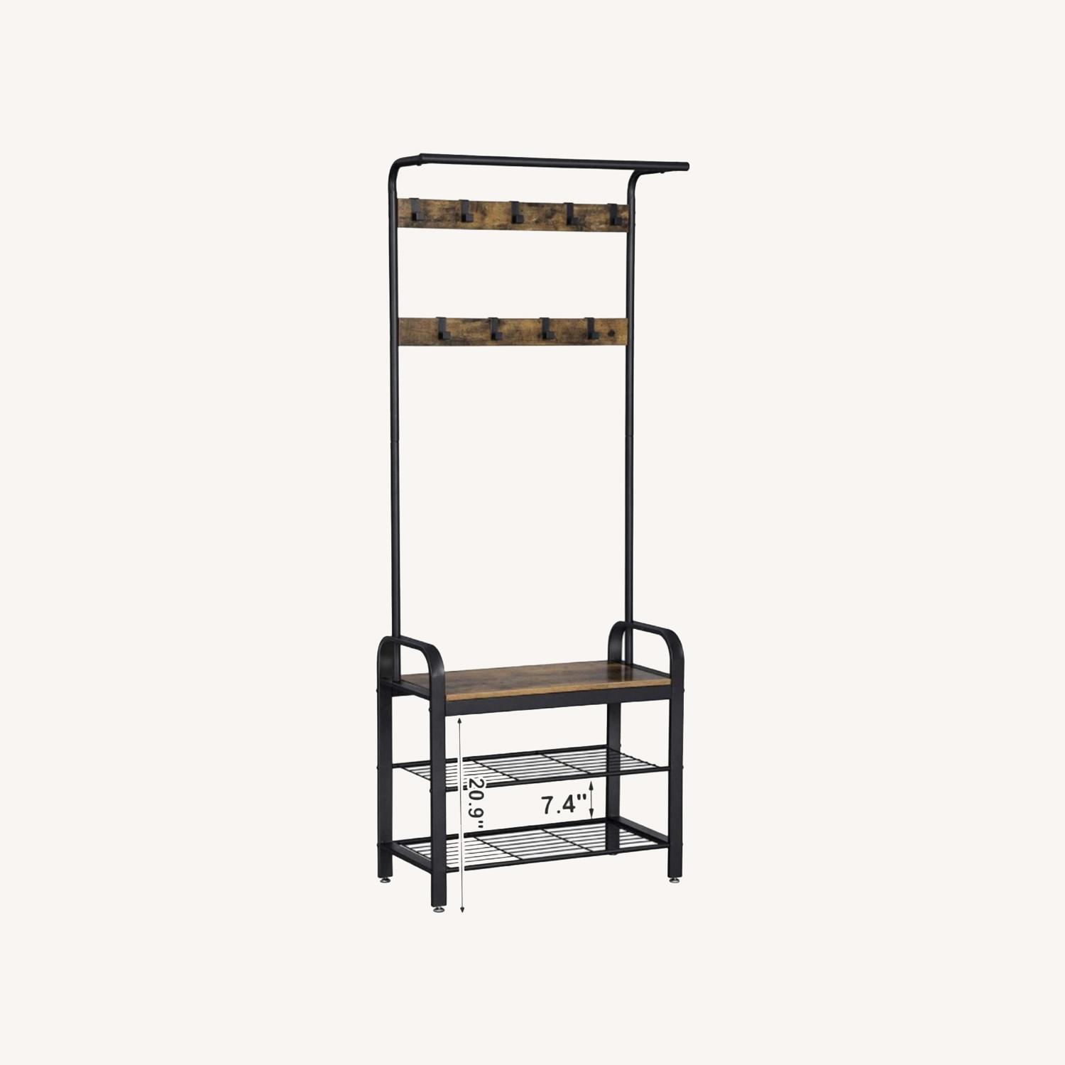 Coat Hanger with Shoe Rack and Bench - image-0