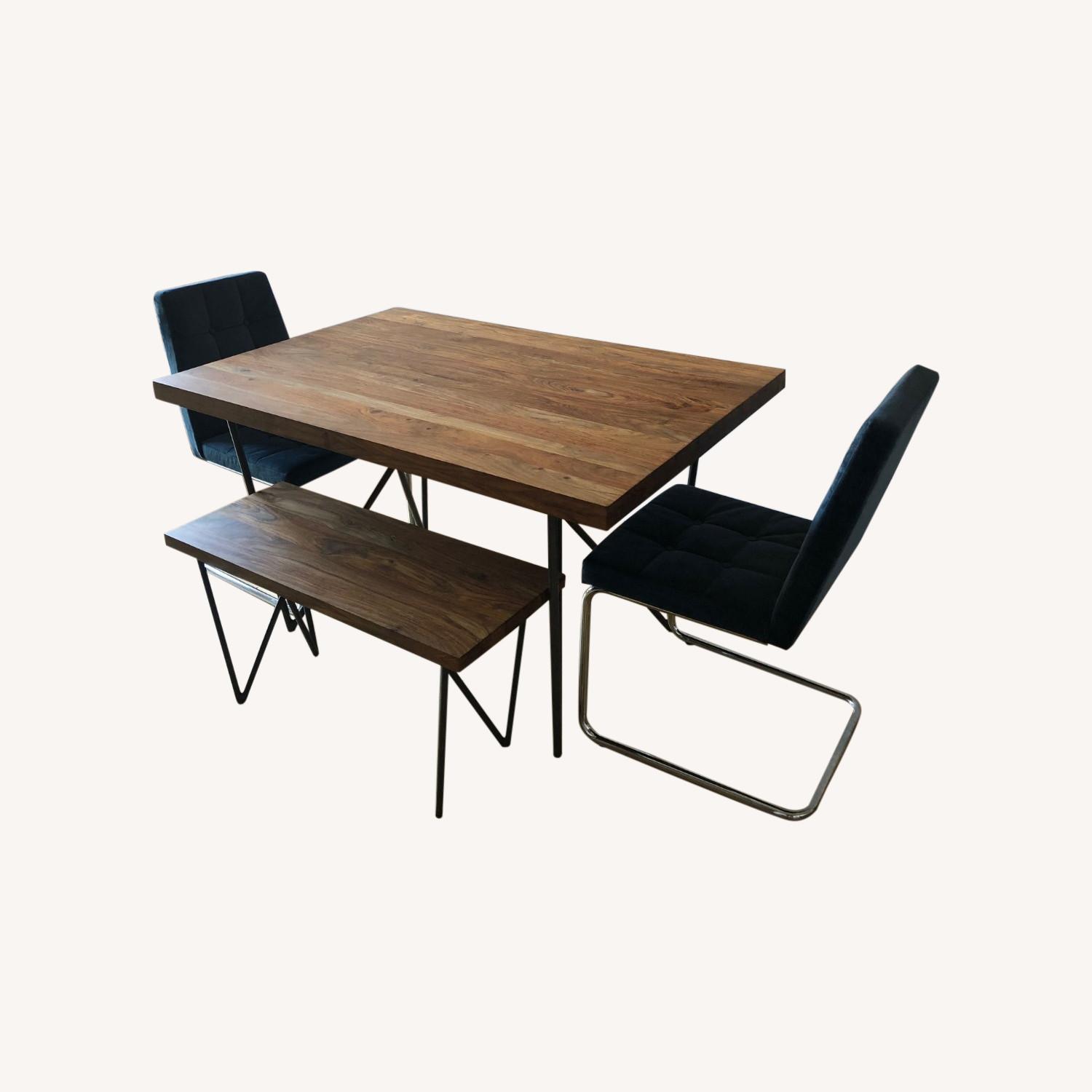 CB2 Dylan Dining Table and Bench, & CB2 Chairs AptDeco