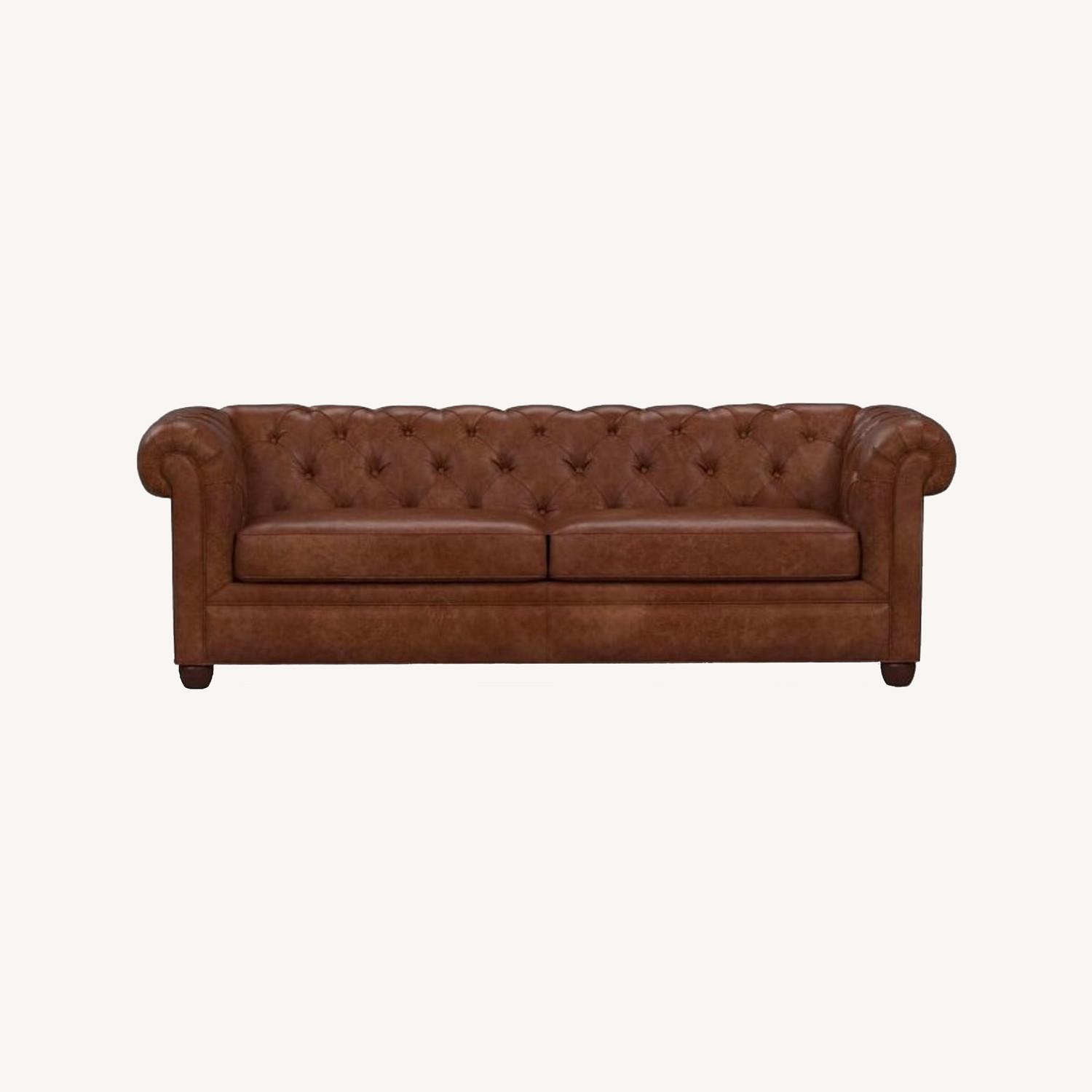 Pottery Barn Chesterfield Loveseat 72", Vintage Cocoa AptDeco