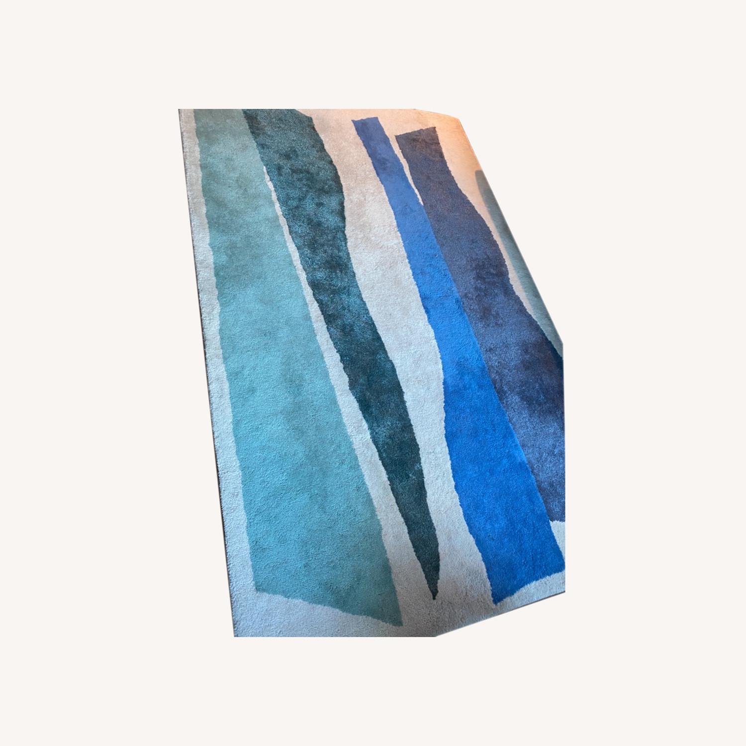 West Elm Blue Rug AptDeco