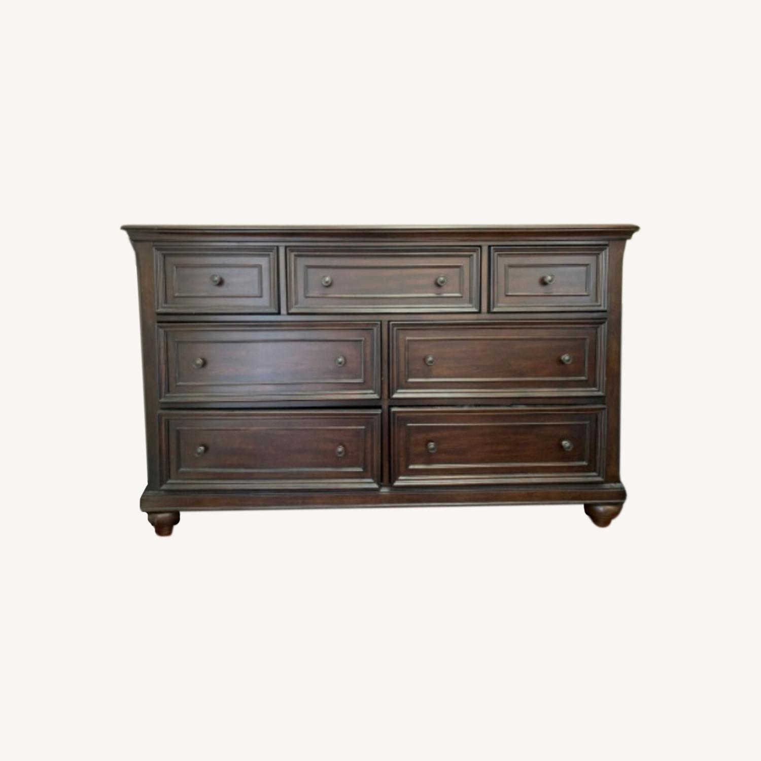 Large Brown Wooden Dresser - image-0
