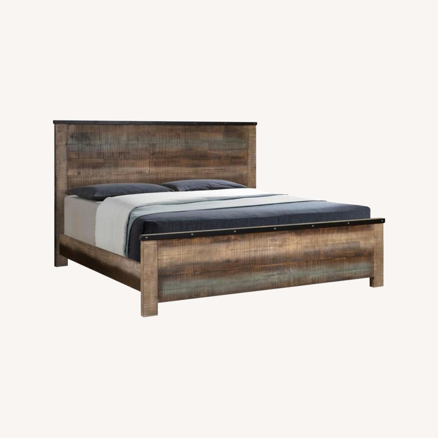 Antique Style King Bed In Multicolor Wood Finish AptDeco