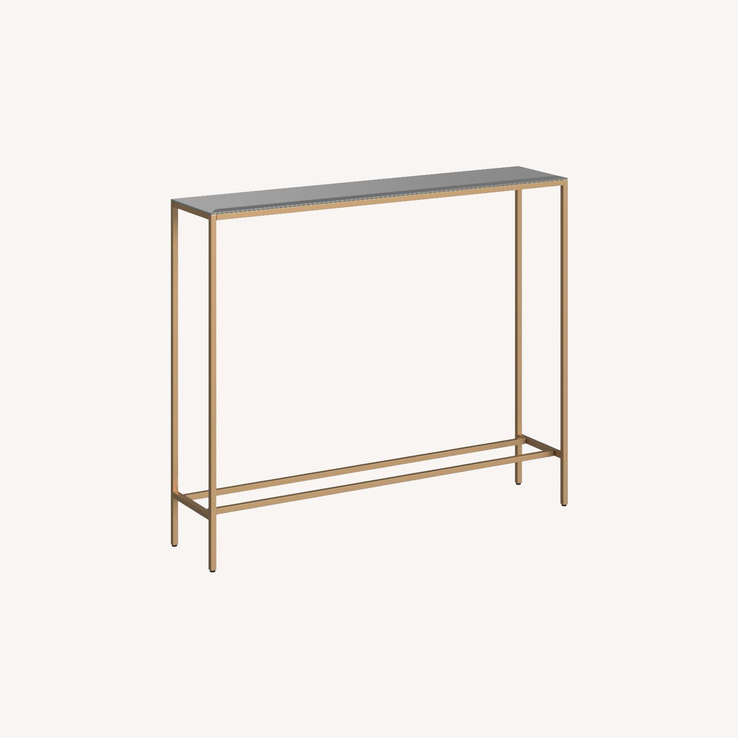 Gold with Mirrored Top Console Table - image-0