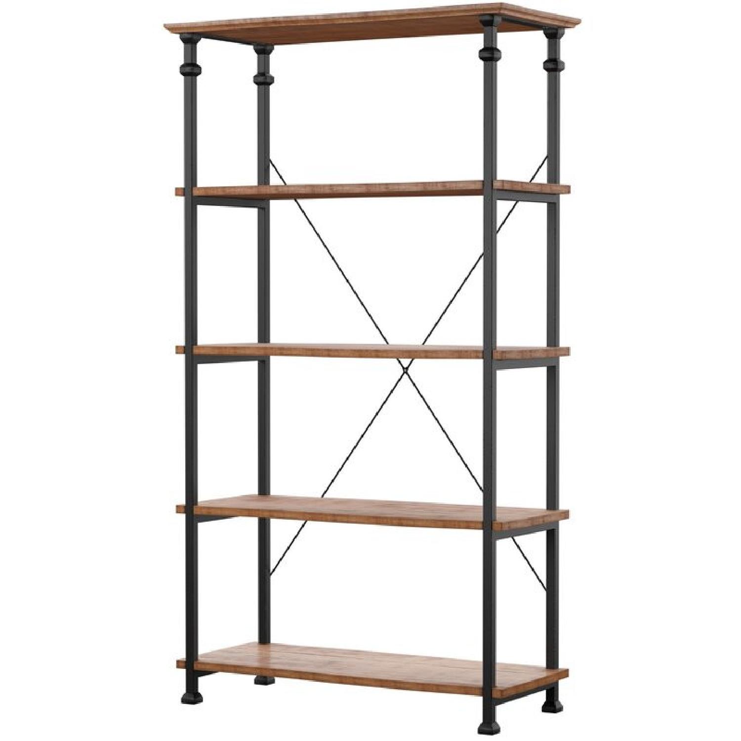 Mercury Row Oak and Metal Bookshelf - image-8