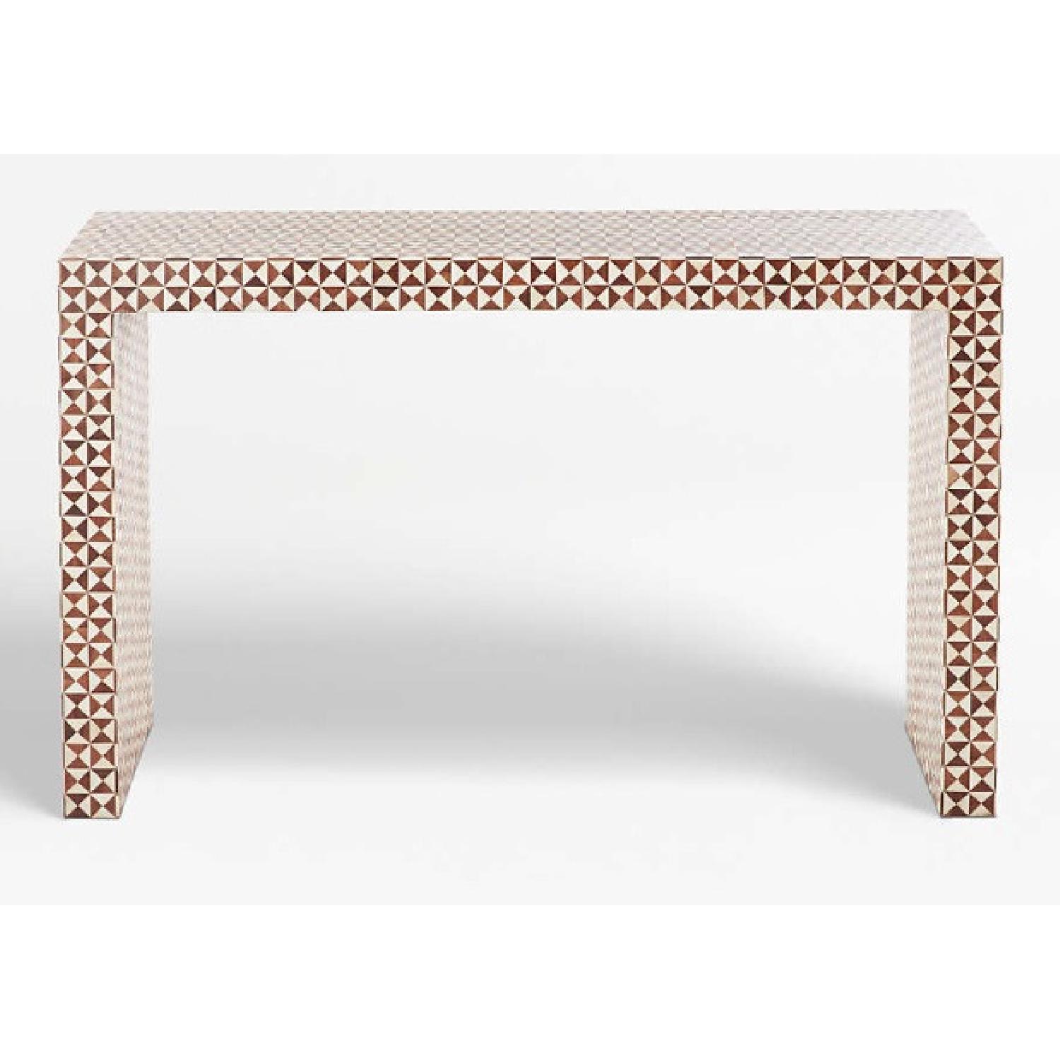 Crate and Barrel Intarsia Natural Console Table - image-8