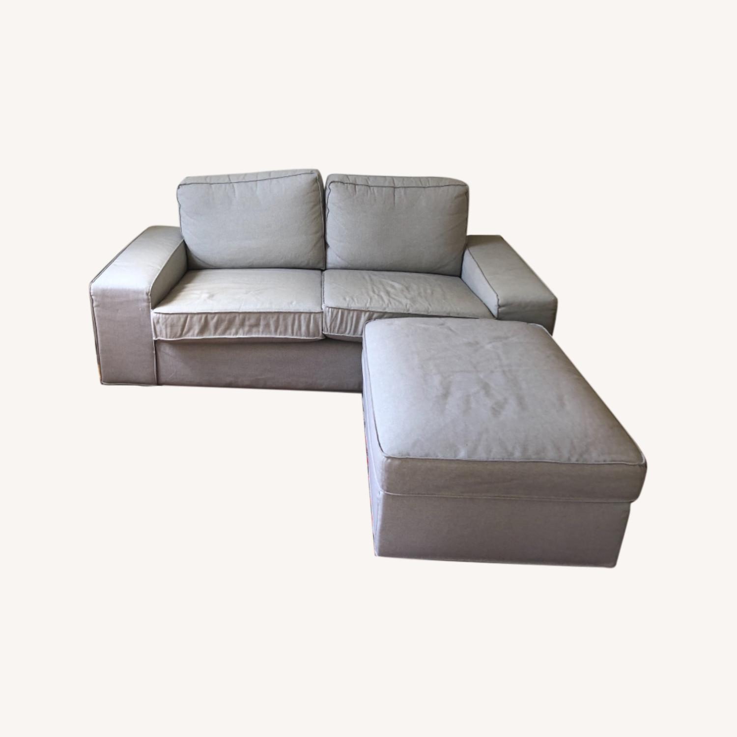 IKEA kivik オットマン KIVIK ottoman with storage, Tibbleby beige/gray - IKEA US