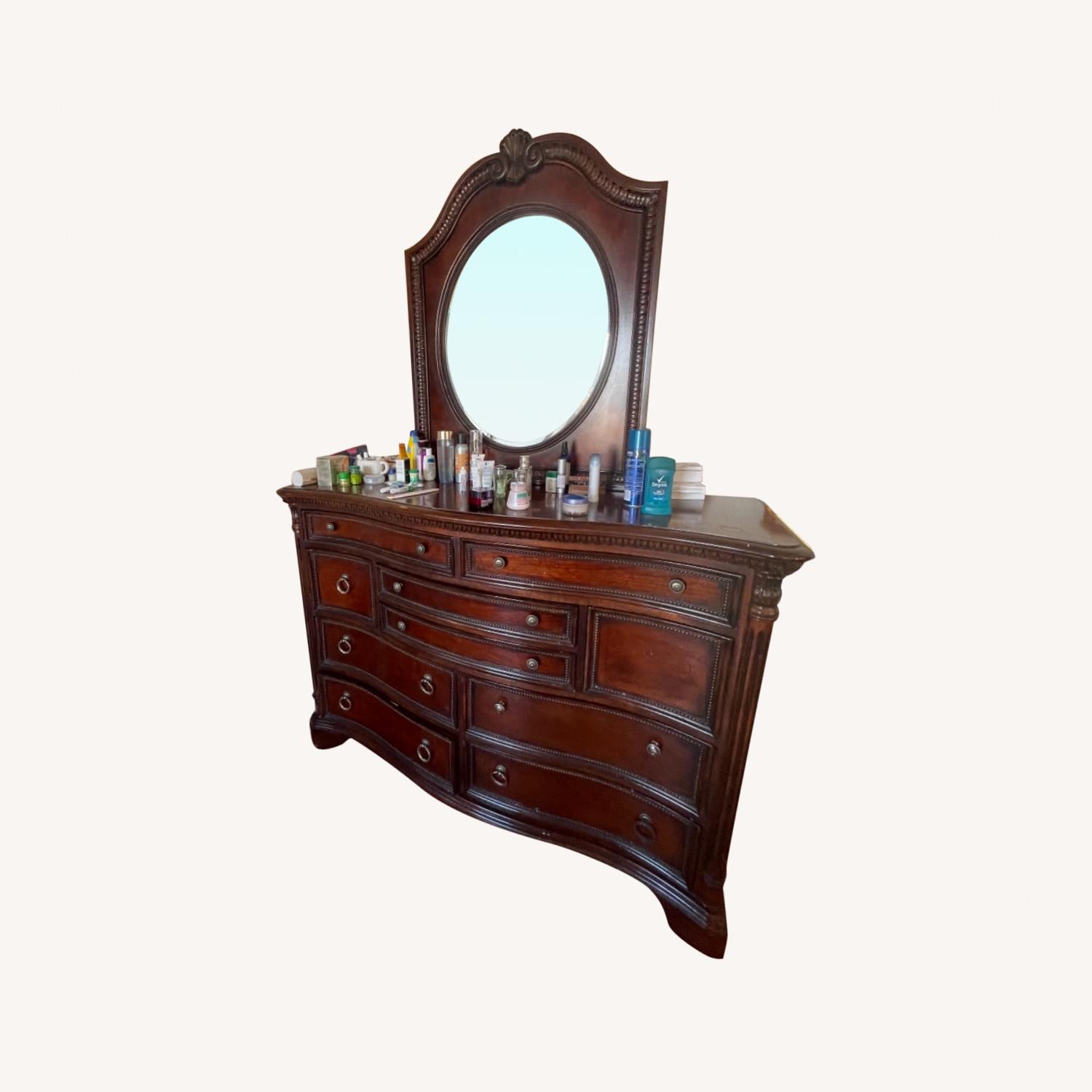 Antique Original Wood Dresser / Mirror - image-0