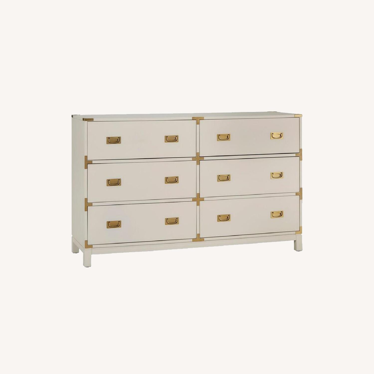 Wayfair White and Gold Campaign Dresser - AptDeco Wayfair White and Gold Campaign Dresser - AptDeco