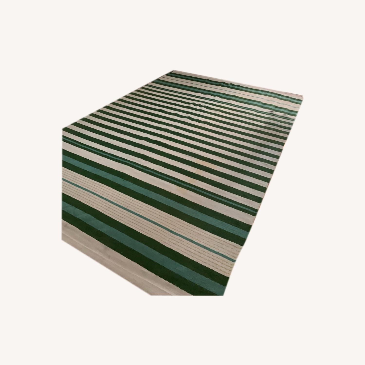 Target Teal Green Striped Woven Rug 7 x 10 - image-4