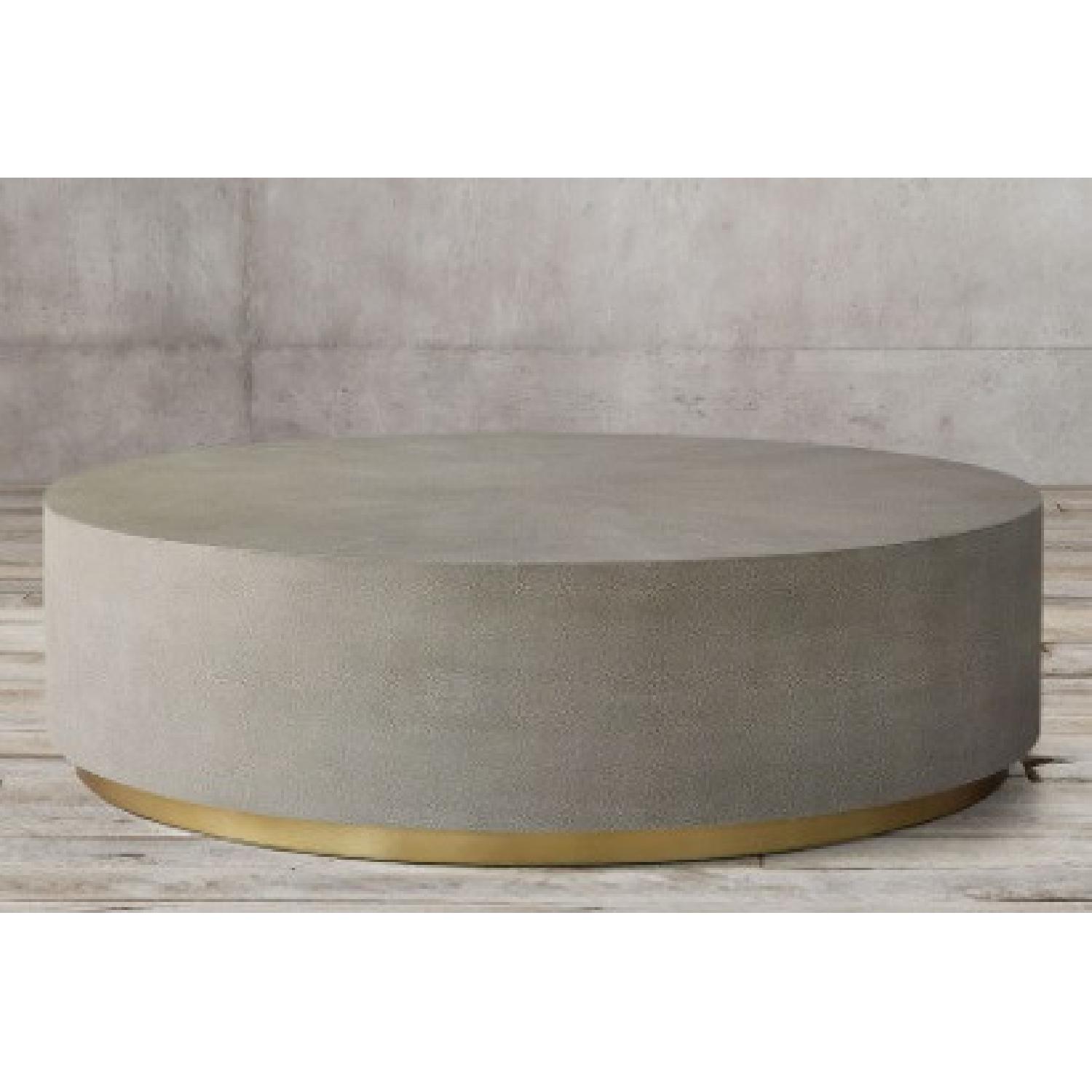 RH Graydon Shagreen Round Plinth Coffee Table AptDeco