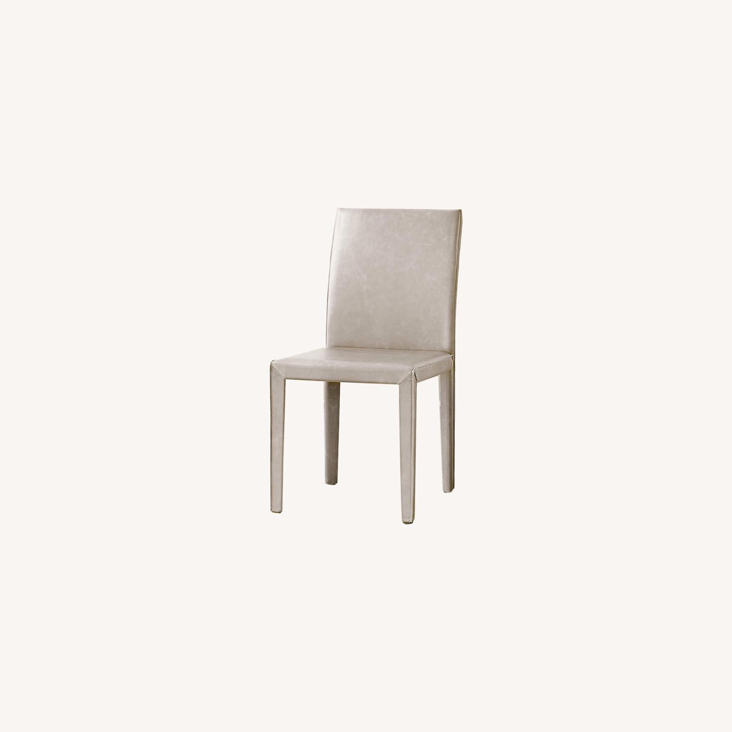 Folio Sand Crate & Barrel Leather Dining Chairs AptDeco