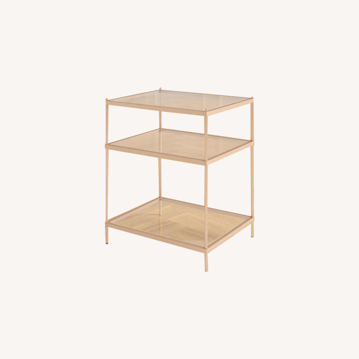 Joss & Main Gold and Glass Side Tables AptDeco