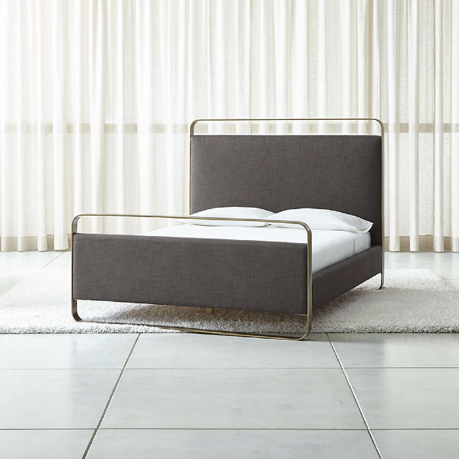 Crate & Barrel Gwen King Metal and Upholstered Bed - image-4