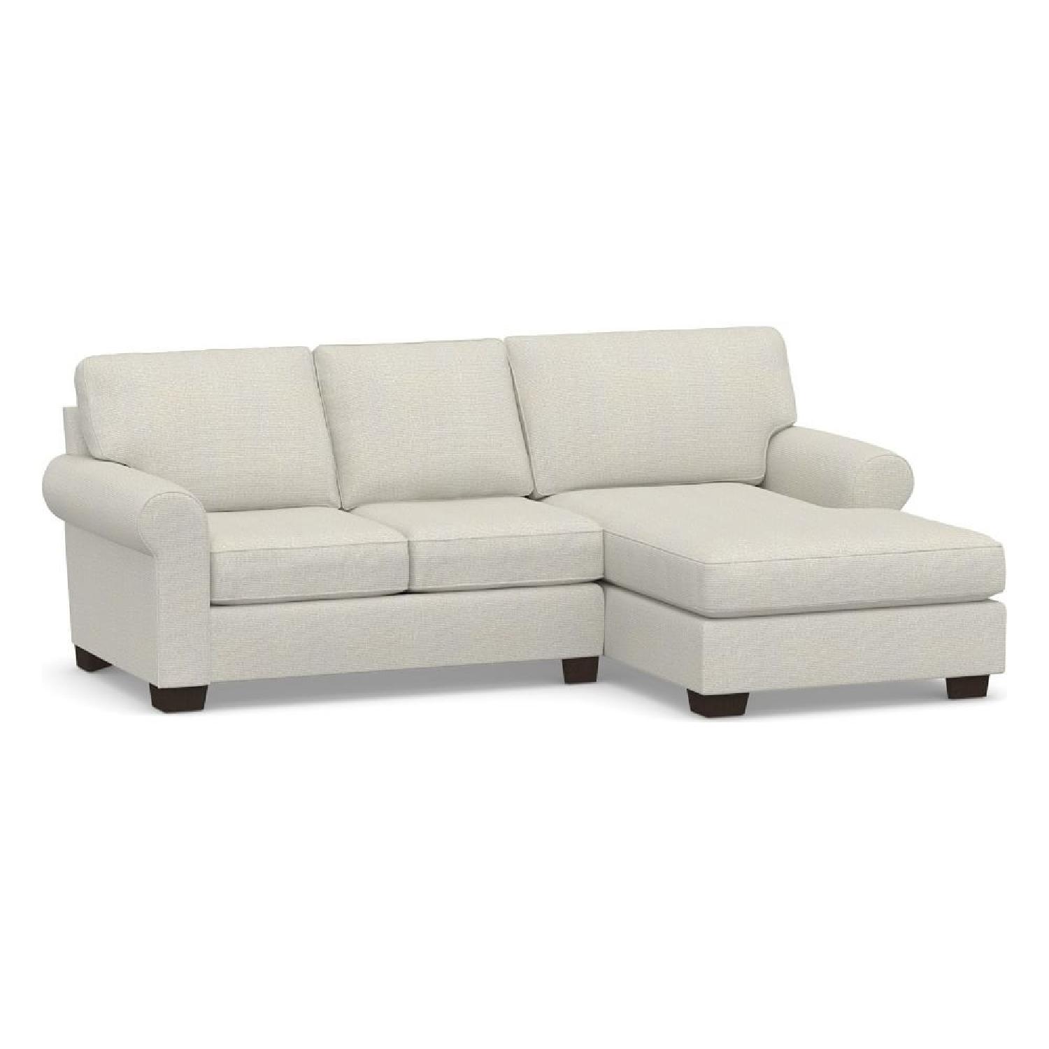 Pottery Barn Buchanan Sofa w Reversible Chaise Sectional AptDeco
