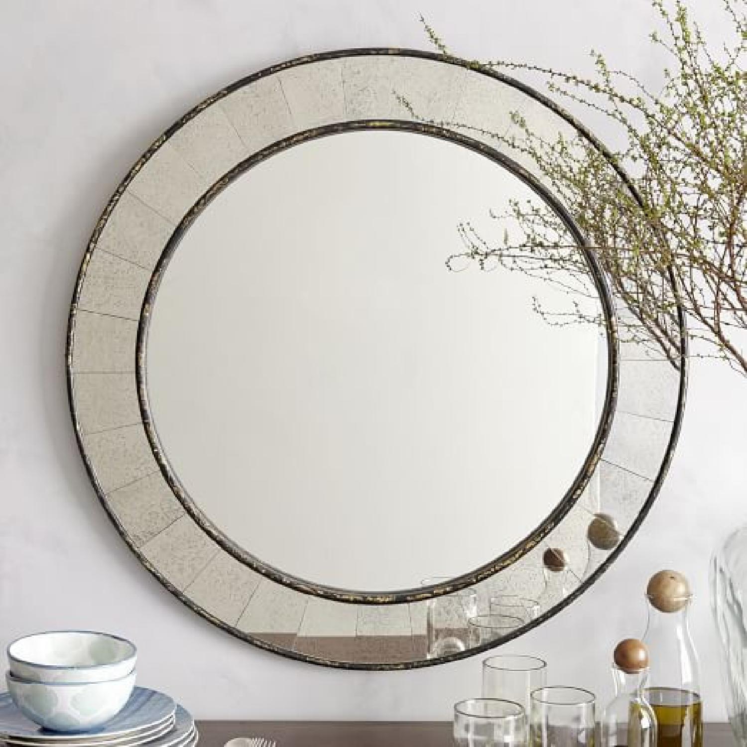 West Elm Antique Tiled Round Mirror - image-5