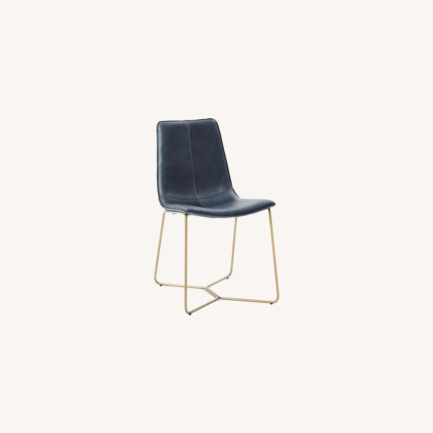 West Elm Slope Leather Dining Chair - image-0