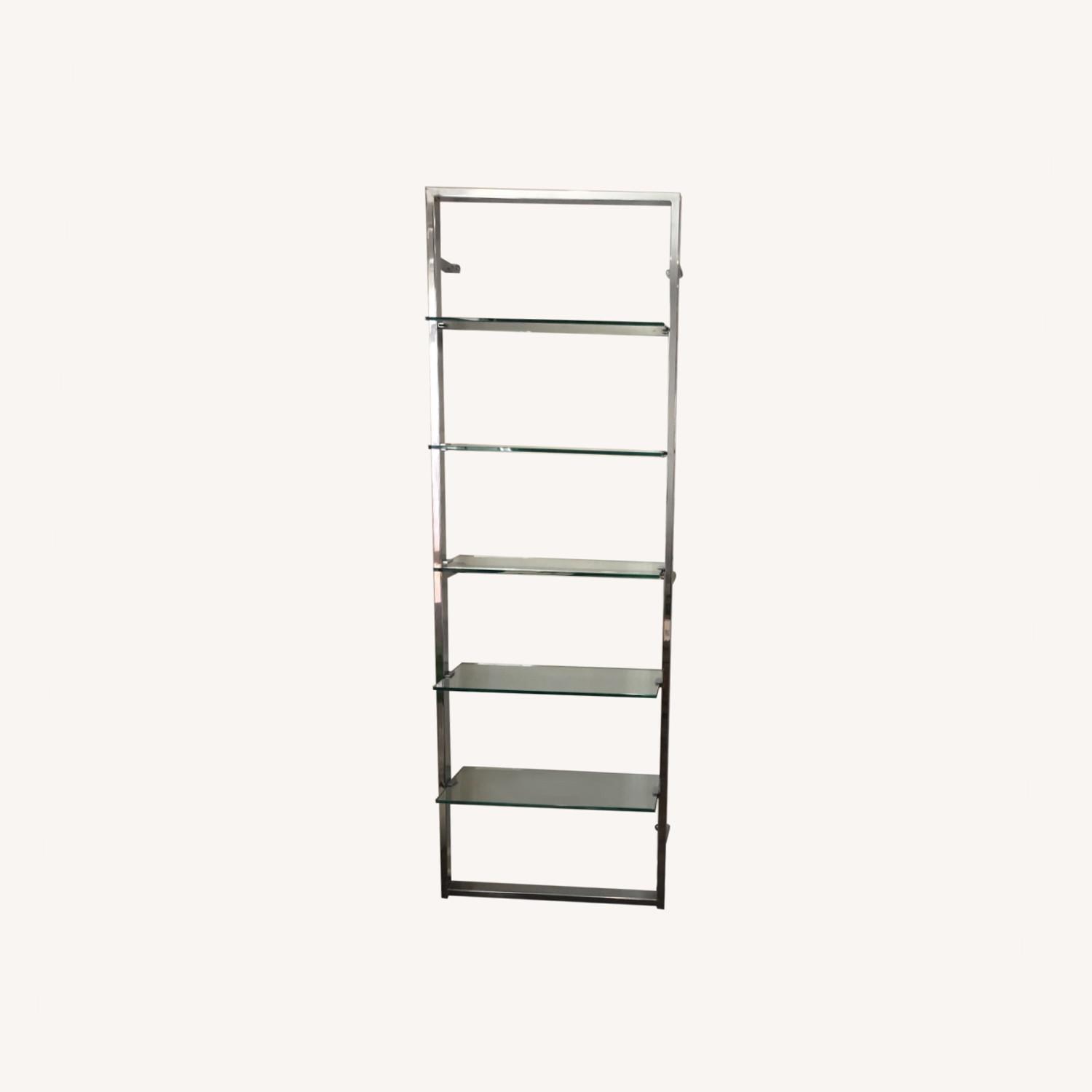 CB2 Glass and Chrome Wall Shelves AptDeco