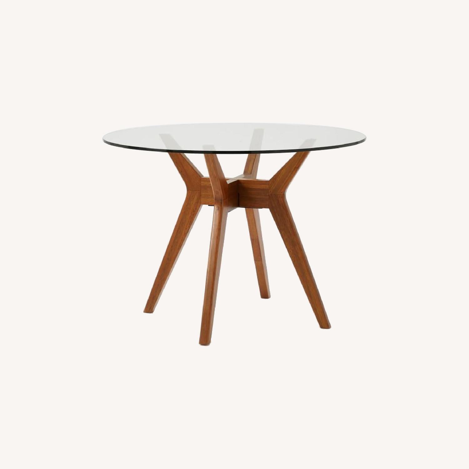West Elm Round Glass Dining Table - image-0
