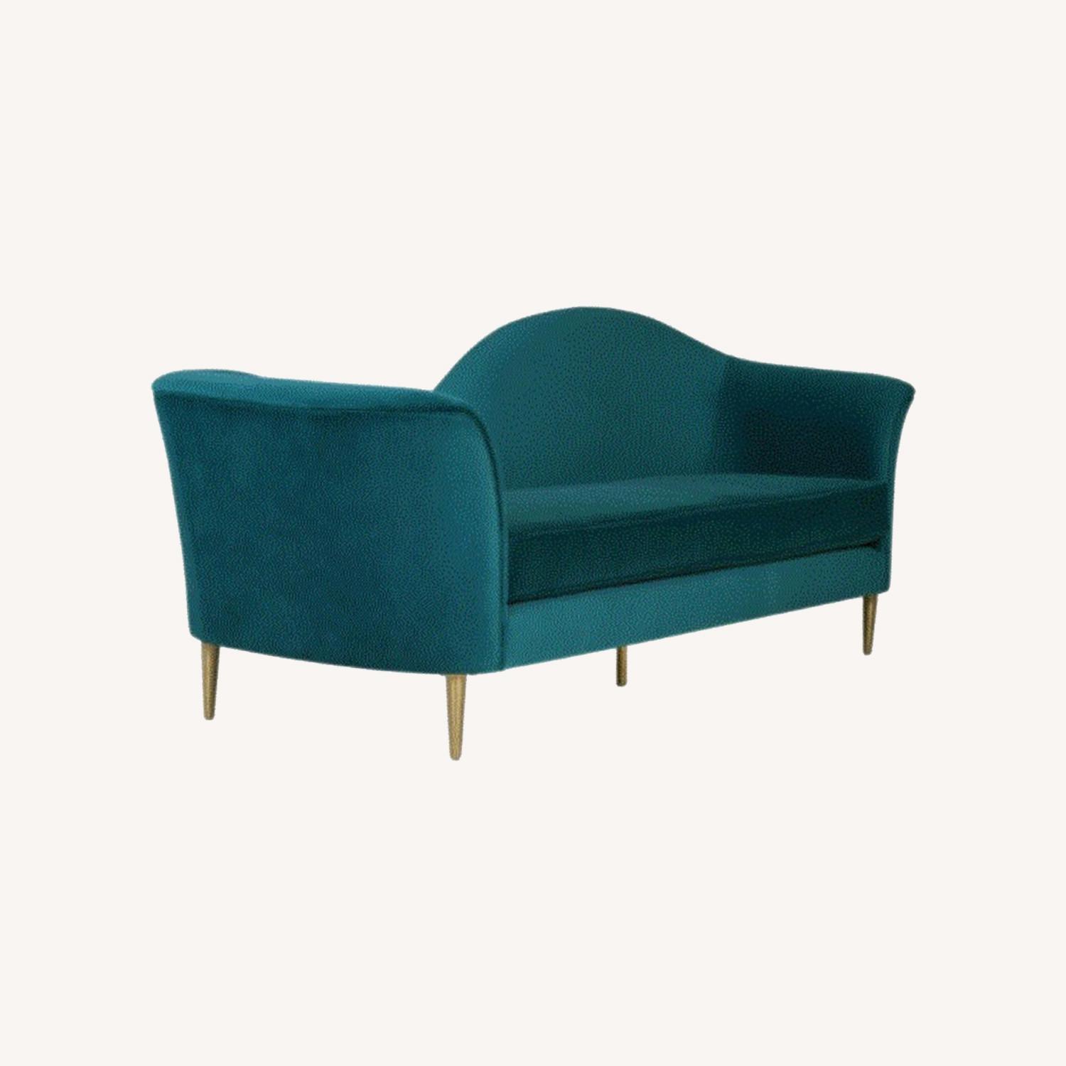 TOV Furniture Plato Aqua Velvet Sofa - image-0