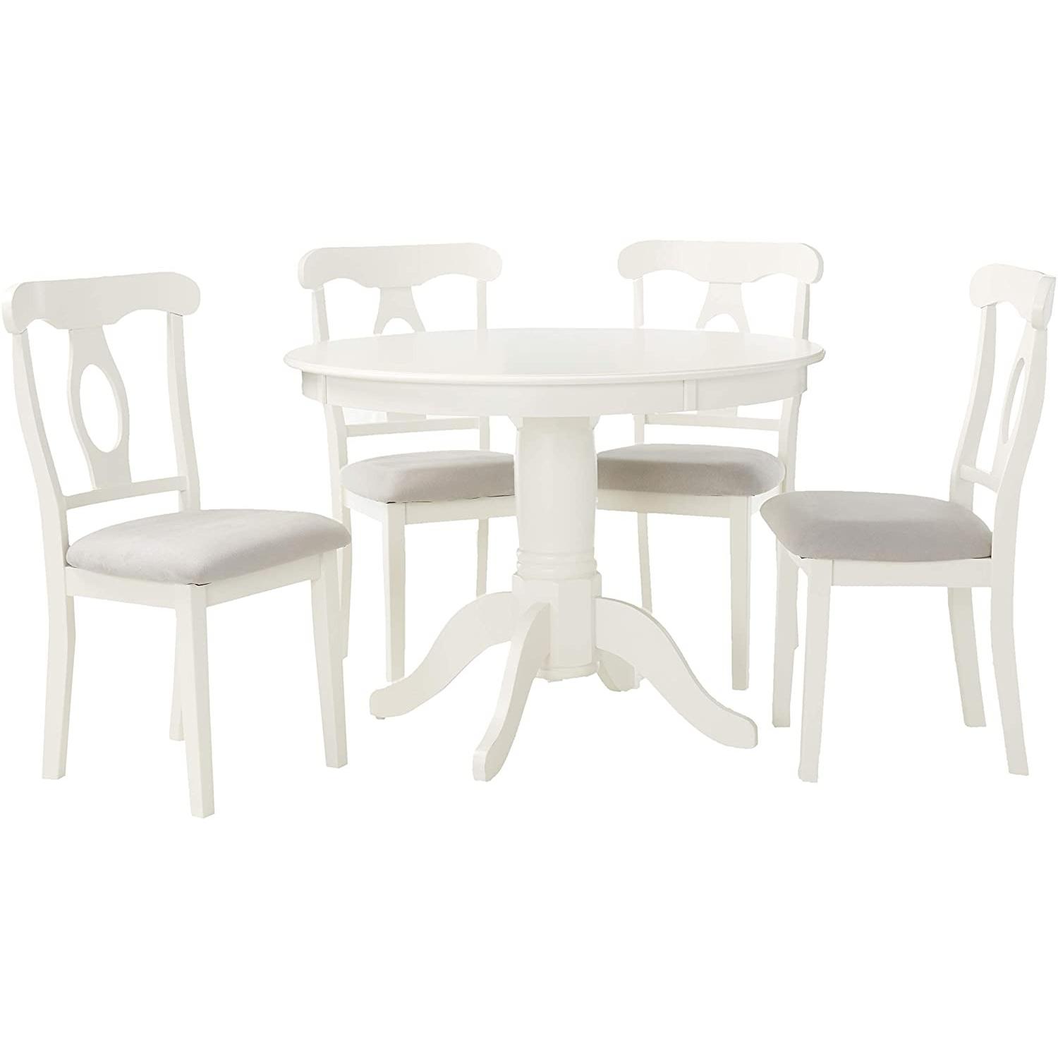 Lindsey 5-Piece Dining Set, White & Gray - image-4