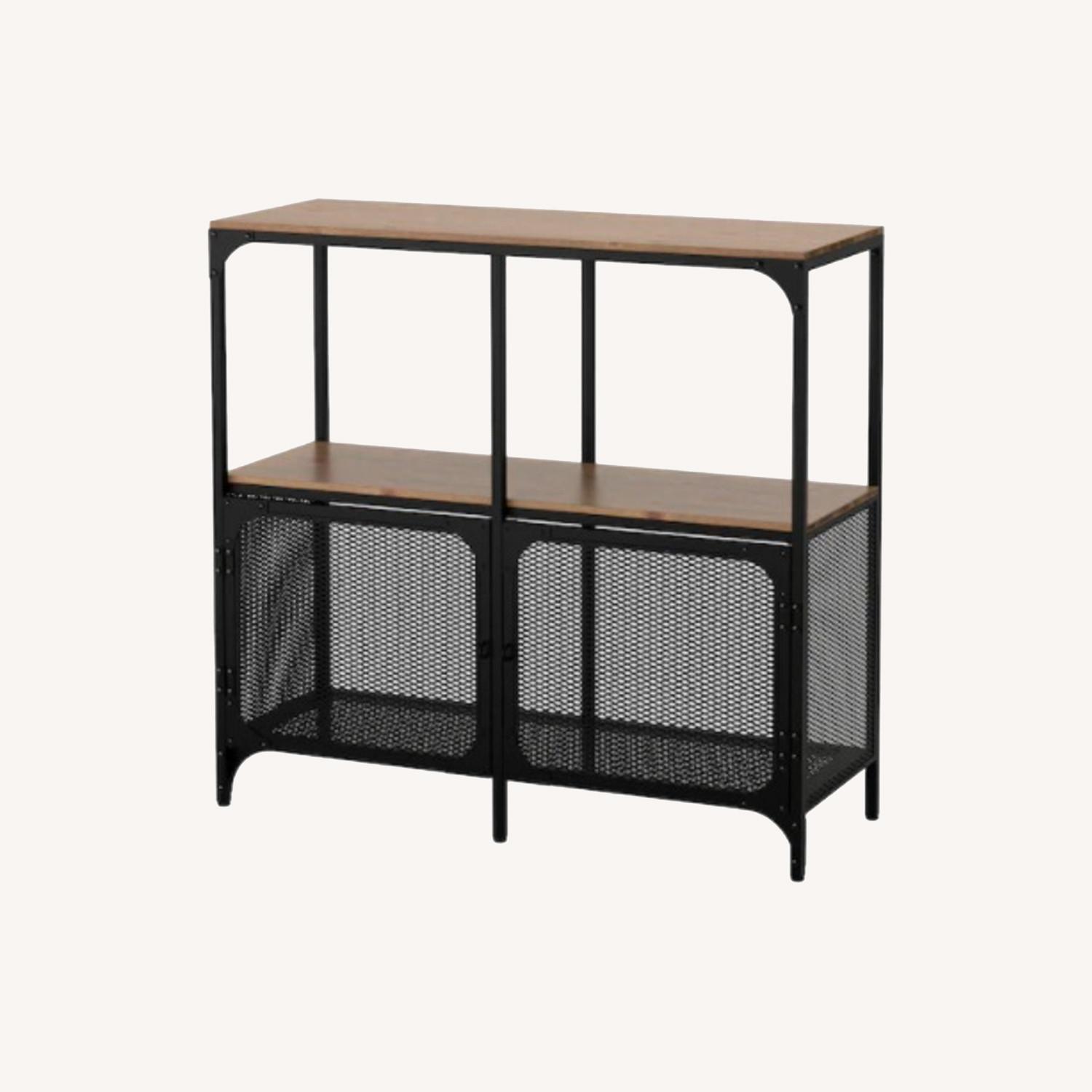 IKEA FJLLBO Wood/Metal Shelf Unit/Console AptDeco