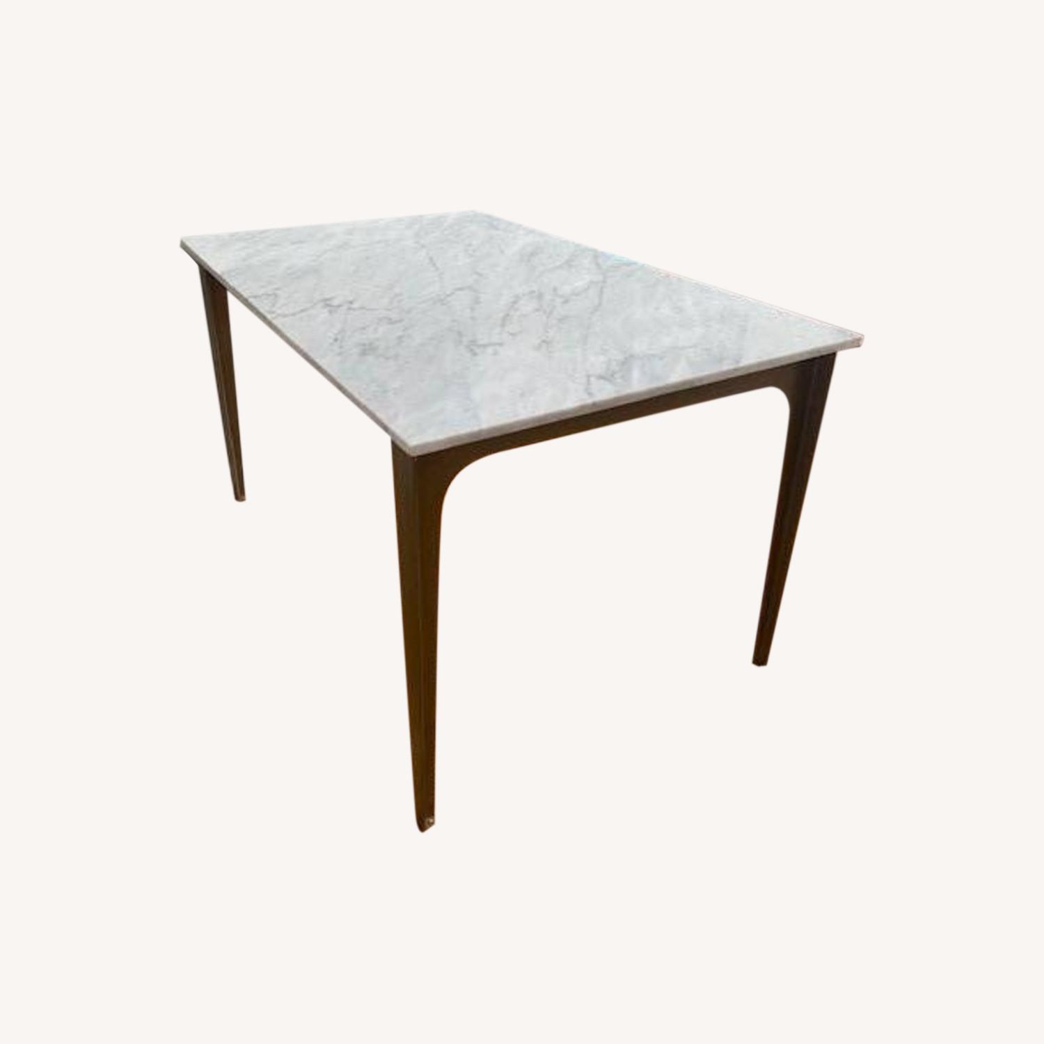 CB2 Marble and Brass Dining Table AptDeco
