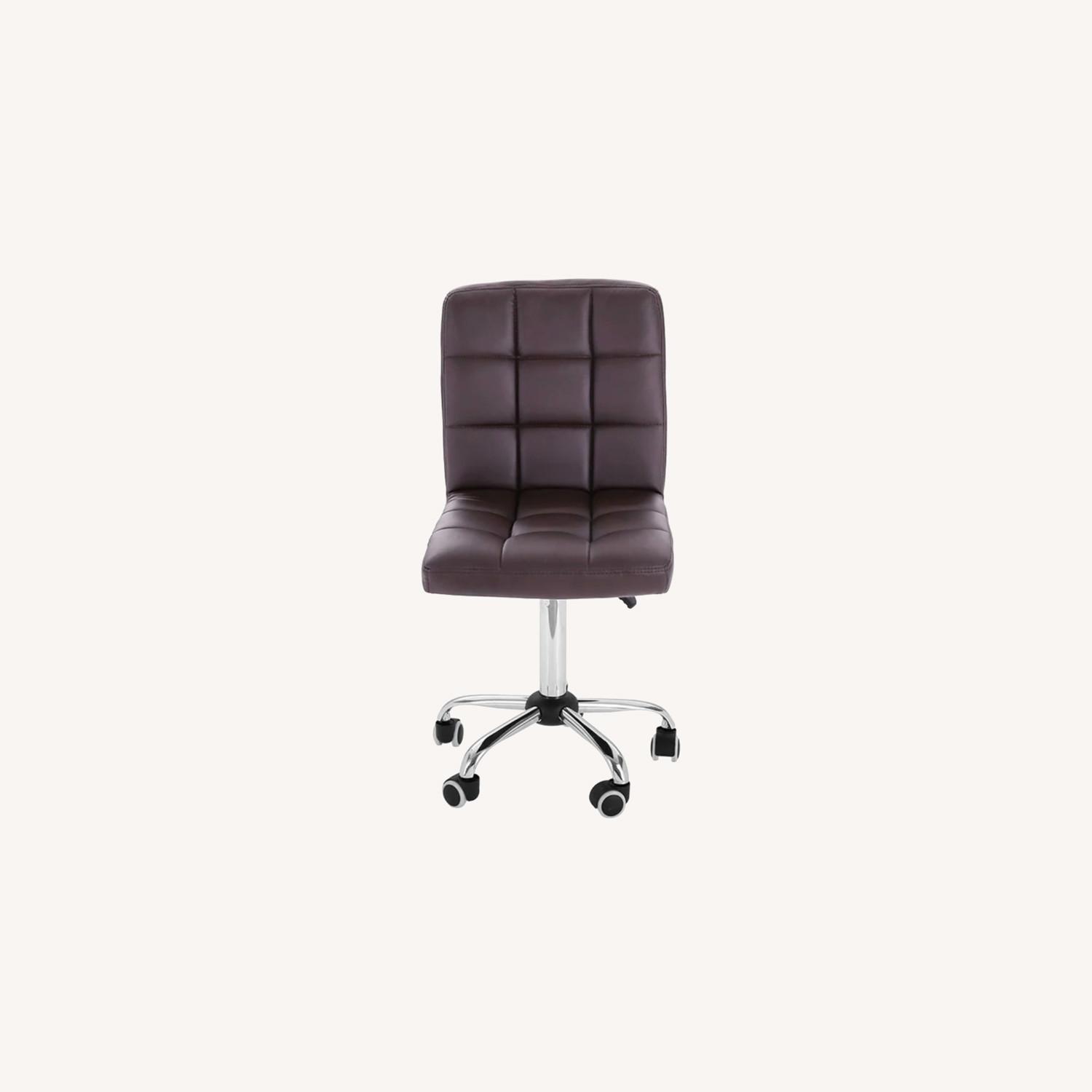 Office/Computer Chair Dark Brown Leather - image-0