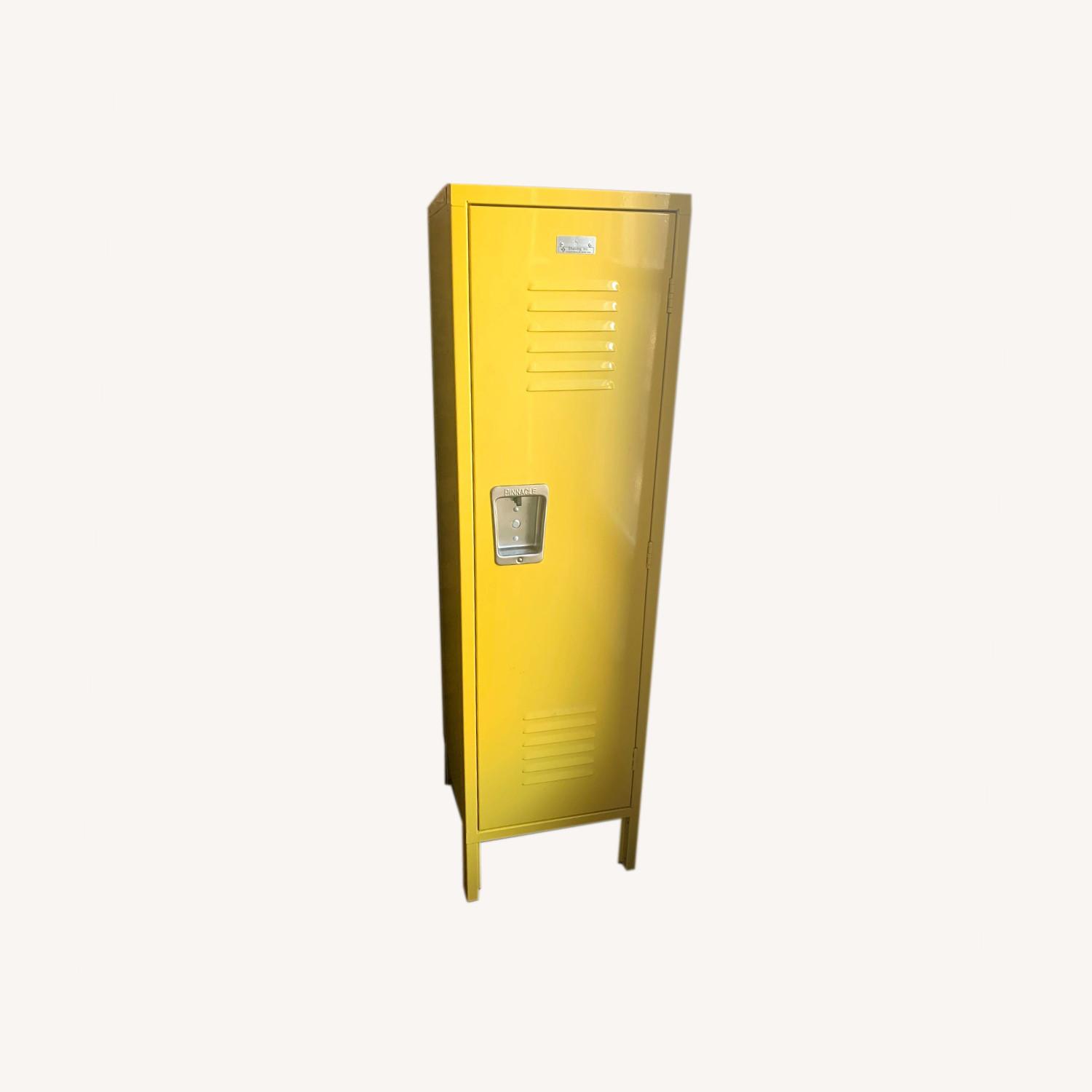 Yellow Metal Gym Locker with interior shelves - image-0