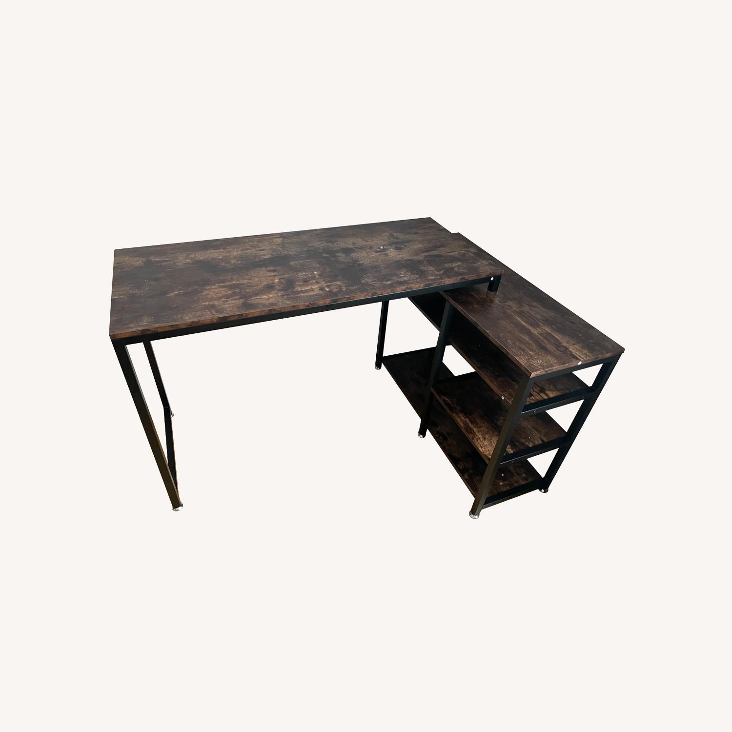 Tribesigns 54" L-Shaped Desk with Bookcase - image-0