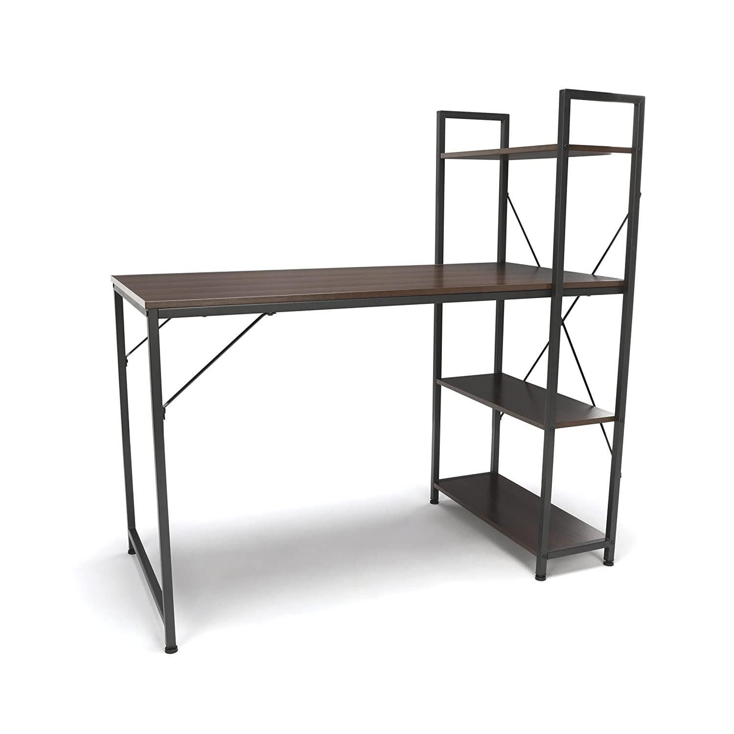 Modern Combination Desk with 4 Shelf Unit - image-5