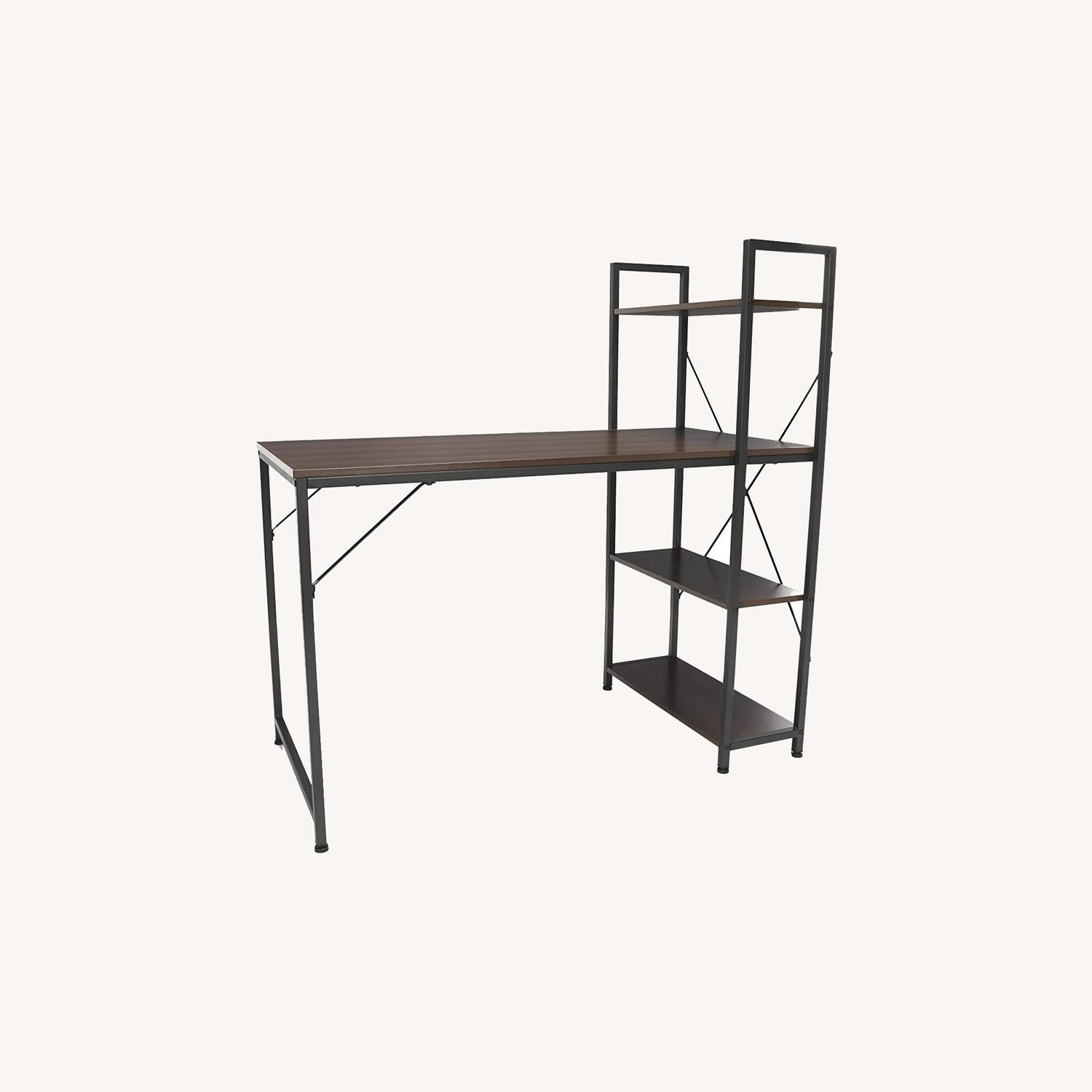 Modern Combination Desk with 4 Shelf Unit - image-0