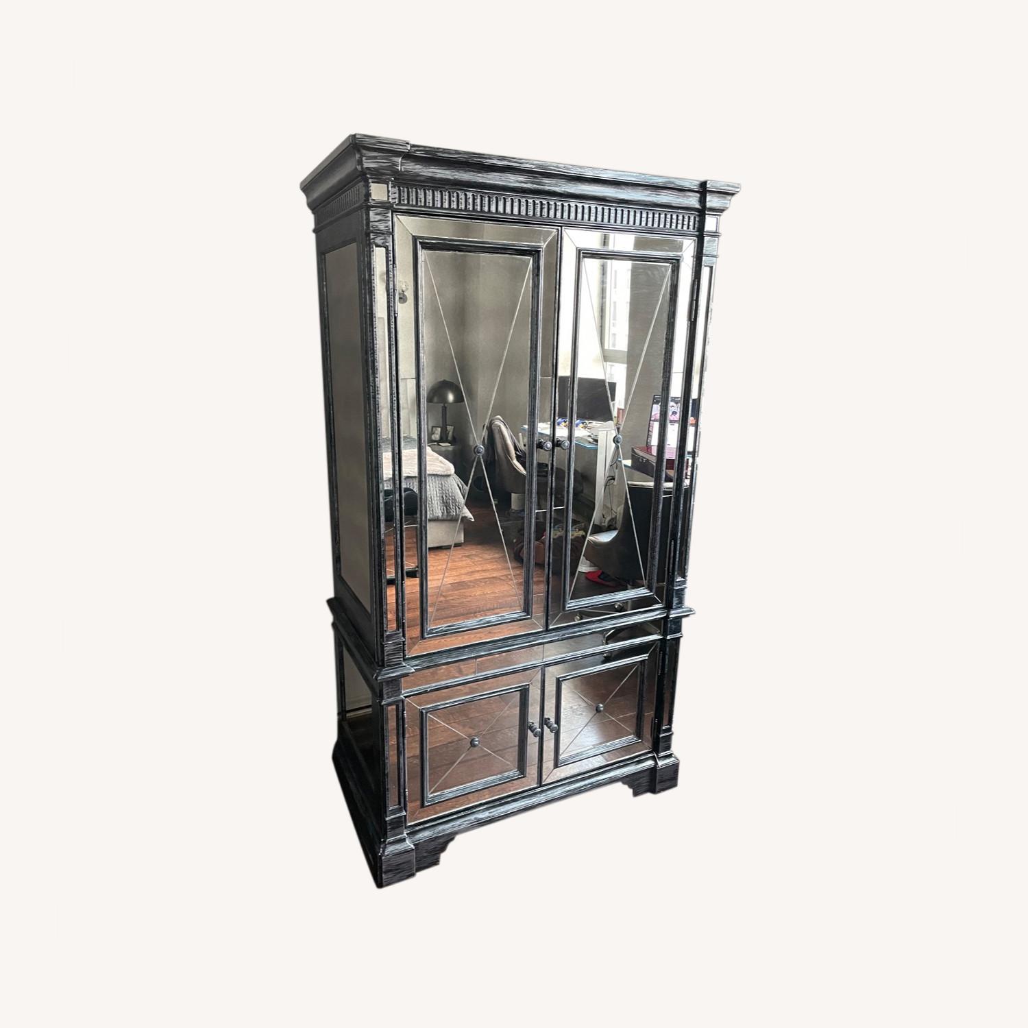 Horchow Antique Mirrored Armoire/Storage AptDeco