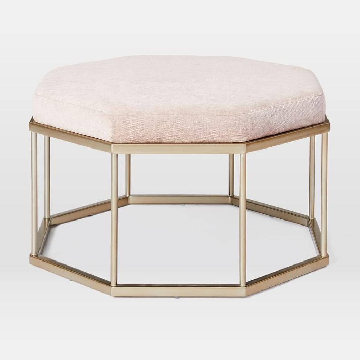 West Elm Pink Velvet Ottoman - image-4