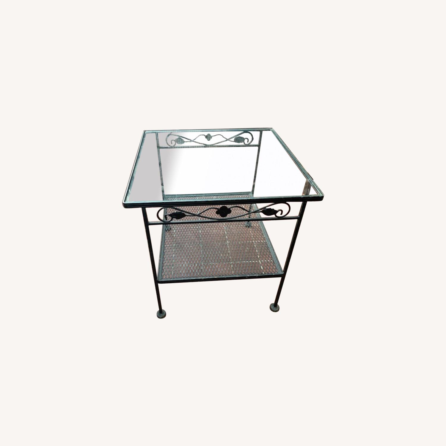 Cast Iron and Glass Coffee Table AptDeco
