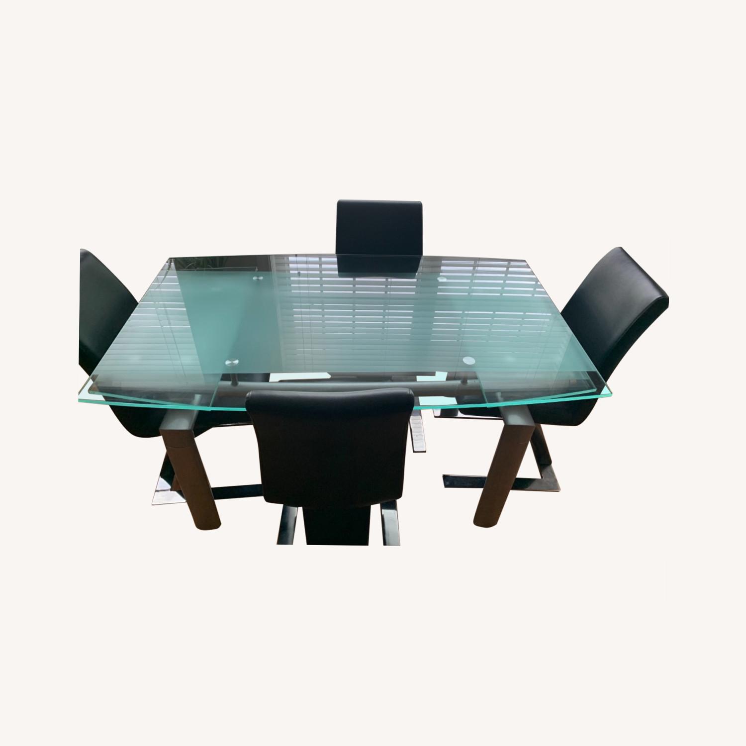 Glass Table Dinner Set AptDeco glass-table-dinner-set-aptdeco